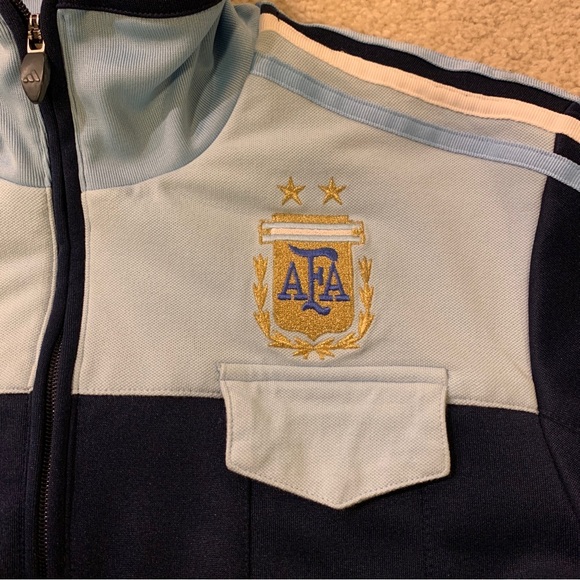 Adidas Argentina Soccer Blue Full Zip Jacket Pockets Mens Size XL 2007 - Picture 2 of 15